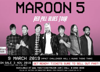 มารูน ไฟฟ์ เตรียมกลับมาตอกย้ำความมันส์ในประเทศไทยอีกครั้ง 9 มีนาคม 2562 ที่อิมแพ็ค ชาเลนเจอร์ ฮอลล์ 1